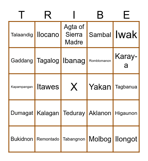 CSC INDEGENOUS PEOPLE BINGO Card