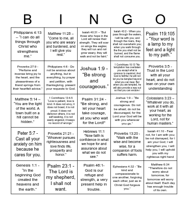 Bible and Christianity Bingo Card
