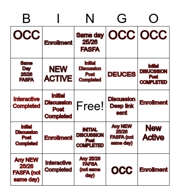 Springer's Legend Start Wk Day 2 Bingo Card