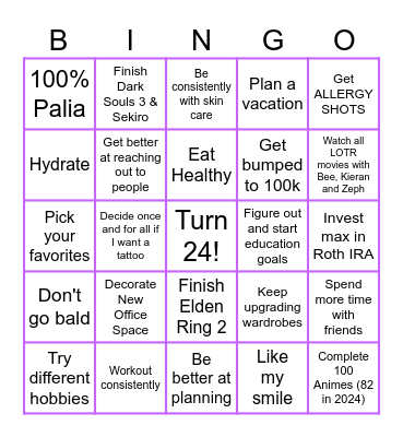 Shaun's Bingo Card Bingo Card