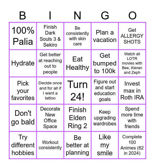 Shaun's Bingo Card Bingo Card