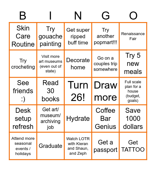 Bee's Bingo Card Bingo Card