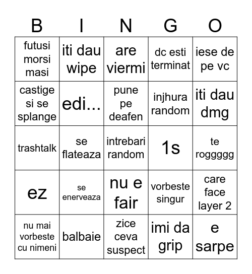 bingou lu alez reformatul Bingo Card