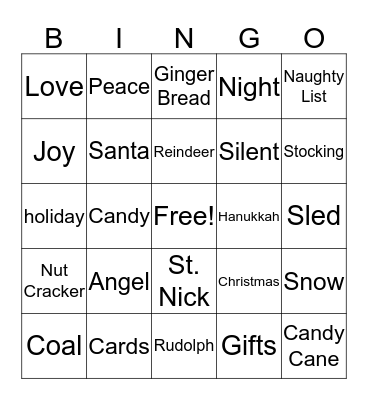 Christmas Bingo Card