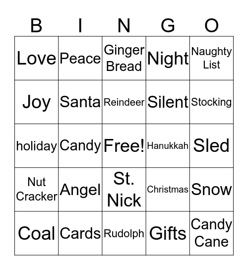 Christmas Bingo Card