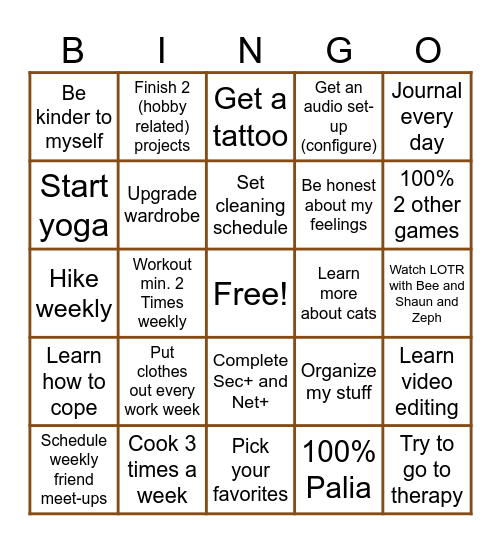 Kieran Bingo Card Bingo Card