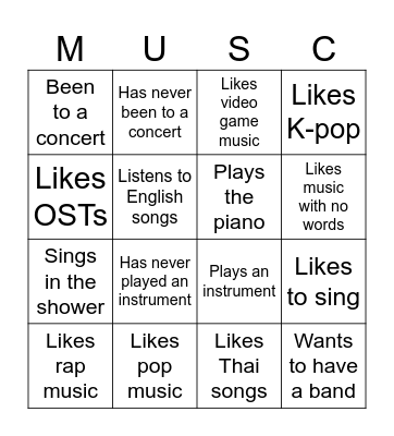 Find someone who... Bingo Card