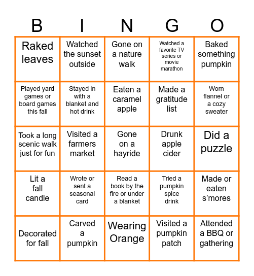 Happy Harvest Grill & Gathering! Bingo Card