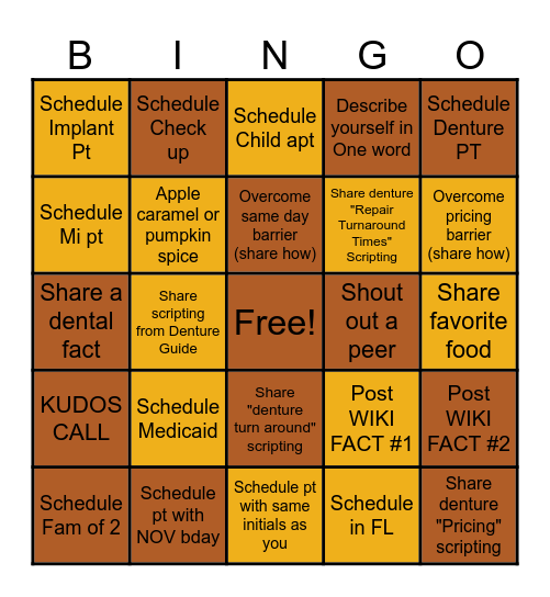 🍂NOVEMBER BINGO 🍁 Bingo Card