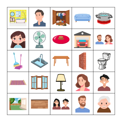Bingo In The House and Rooms Bingo Card