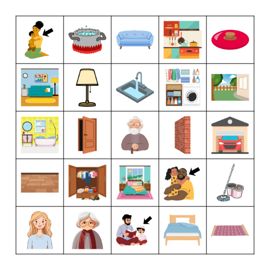 Bingo In The House and Rooms Bingo Card