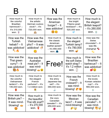B9 L6 How was the Mexican taco? – It was mind-blowing! 🌮🤯 Bingo Card