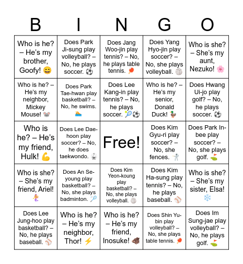 B9 L18 Who is he? – He’s my friend, Spider-Man! 🕷️ Bingo Card