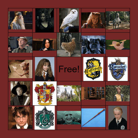 Harry Potter Bingo Card