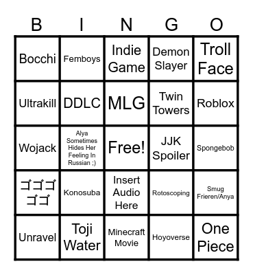 Paint Opening Bingo Card Bingo Card