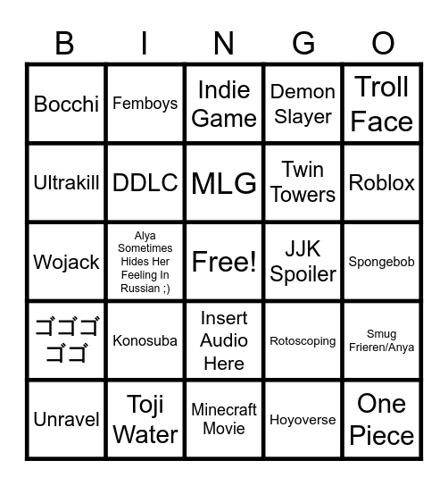Paint Opening Bingo Card Bingo Card