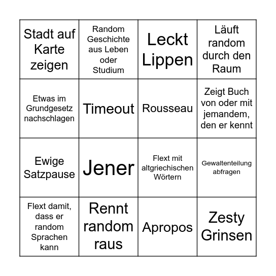 Doktor Volker Bingo Card