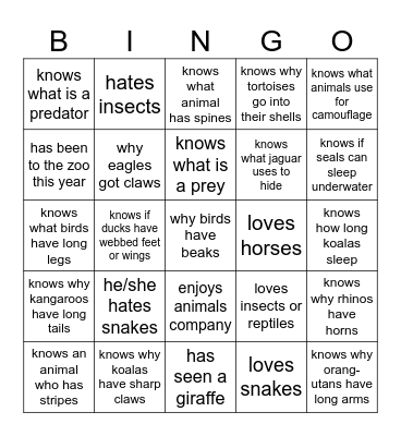 Find someone who Bingo Card