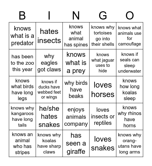 Find someone who Bingo Card