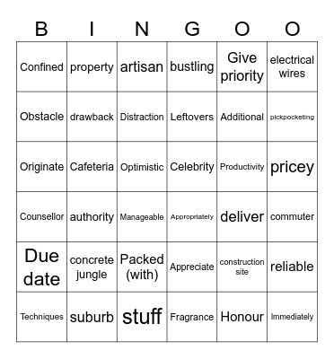 U1,2,3 Bingo Card