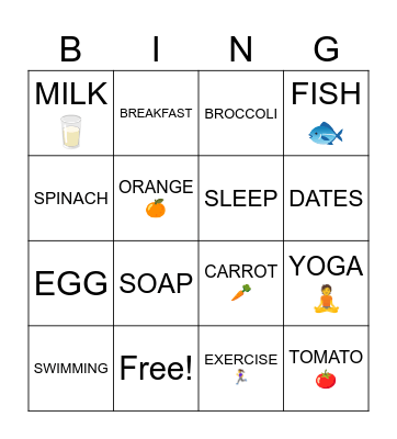 BRAINY BITES FOOD BINGO Card
