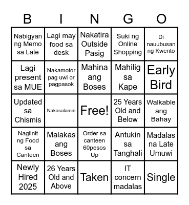 Bingo Card