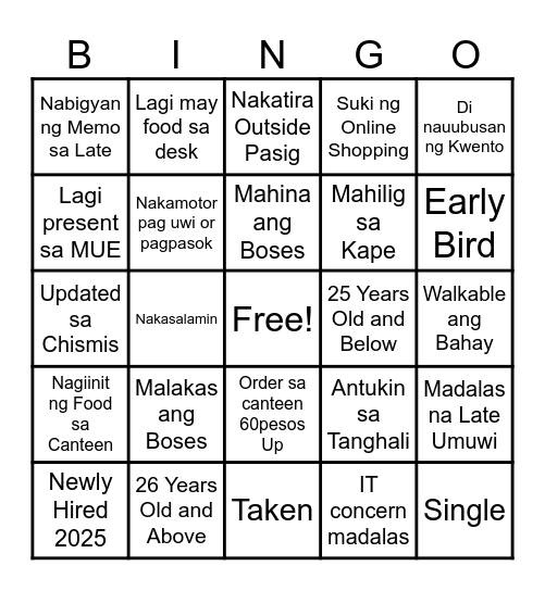 Bingo Card