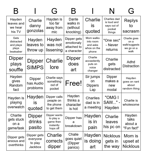 Big Bingo Card