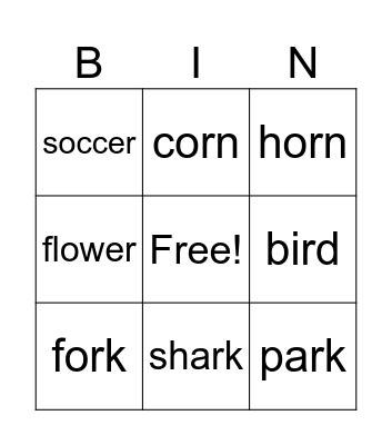 cr, br, fr Bingo Card