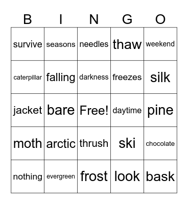 Winter Bingo Card