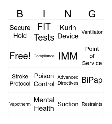Skills Fair Bingo Card
