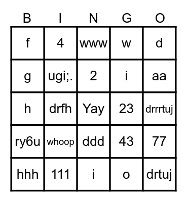 beep boop test Bingo Card