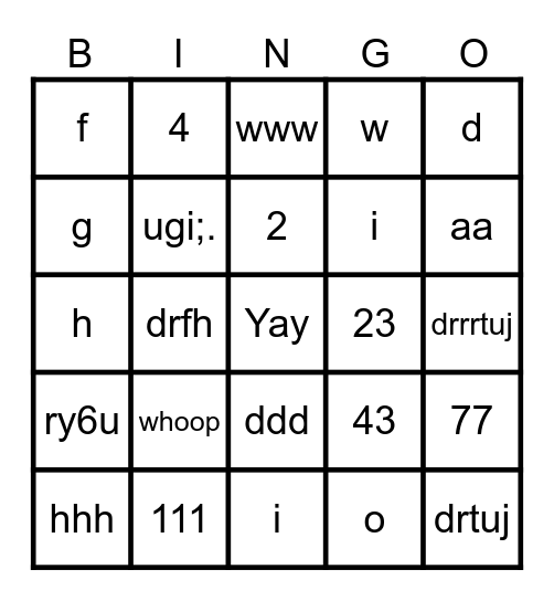 beep boop test Bingo Card