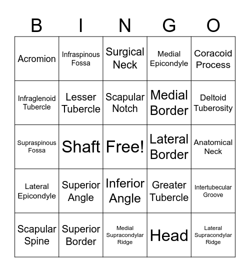 GHJ Bones Bingo! Bingo Card