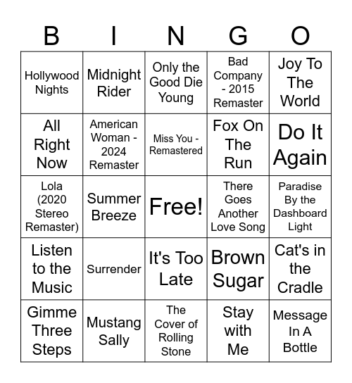 LEGION BINGO 6 Bingo Card