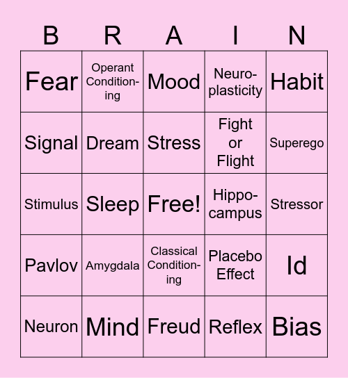 Brain Bingo Card