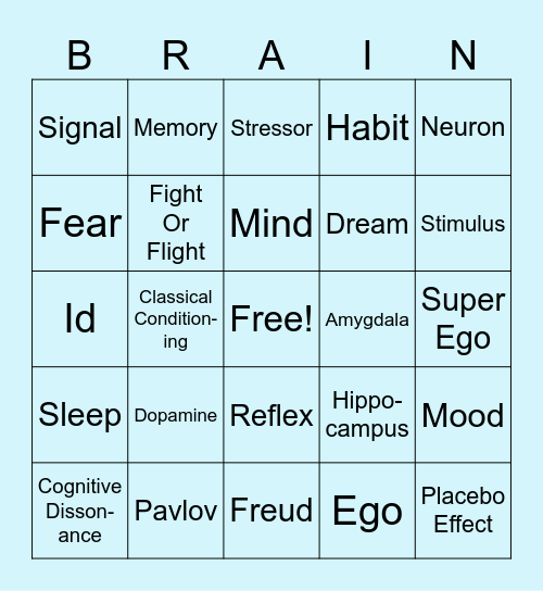 Brain Bingo Card