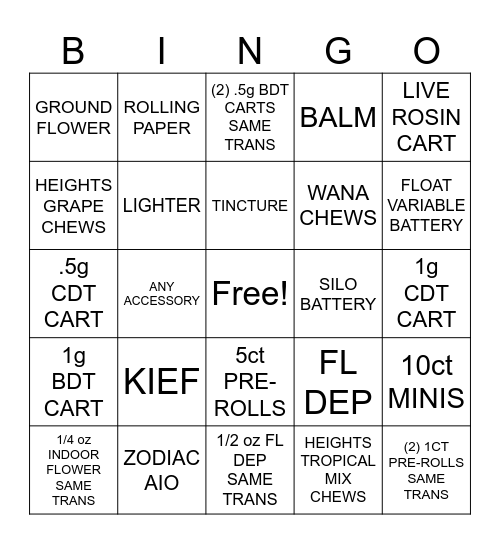 LEVEL 1 Bingo Card