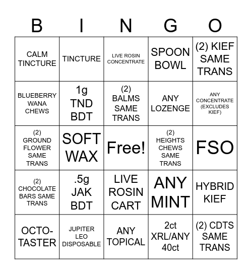 LEVEL 2 Bingo Card