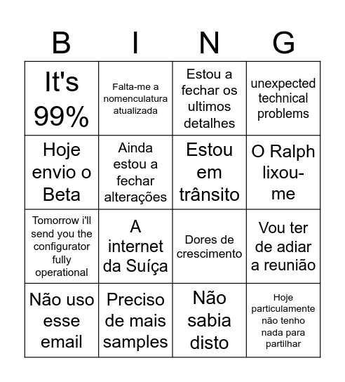 Então temos configurador?? Bingo Card