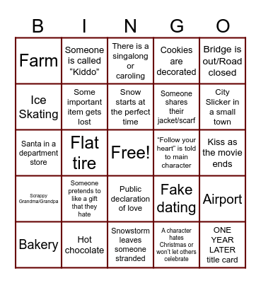 Christmas Movie Bingo! Bingo Card