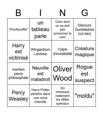 TEAM POUFSOUFFLE Bingo Card