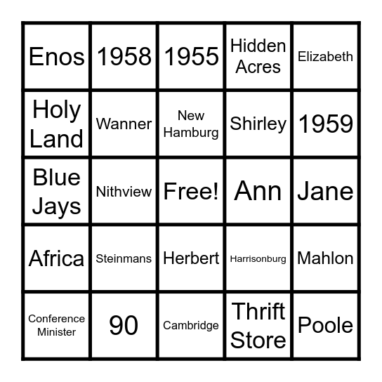 All About Herb Bingo Card