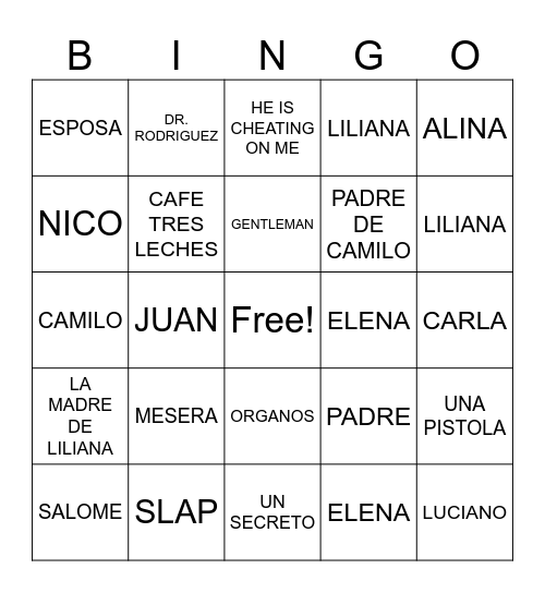 LAS APARIENCIAS ENGANAN Bingo Card