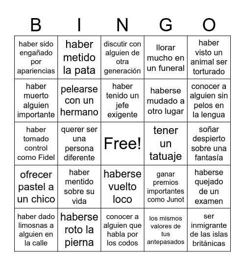 Repaso para Villa Deacons Bingo Card