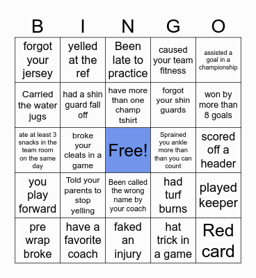 ⚽️SOCCER⚽️ Bingo Card
