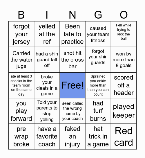 ⚽️SOCCER⚽️ Bingo Card