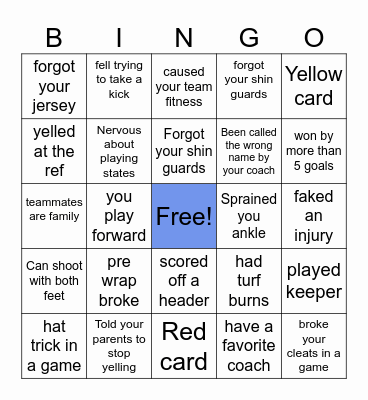 ⚽️SOCCER⚽️ Bingo Card
