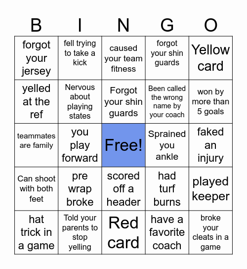 ⚽️SOCCER⚽️ Bingo Card