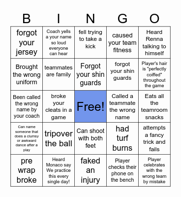 ⚽️SOCCER⚽️ Bingo Card